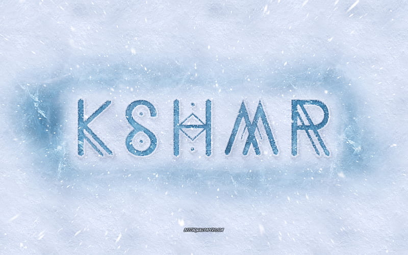 KSHMR logo, winter concepts, snow texture, snow background, KSHMR emblem, winter art, KSHMR, Niles Hollowell-Dhar, indo american dj, HD wallpaper