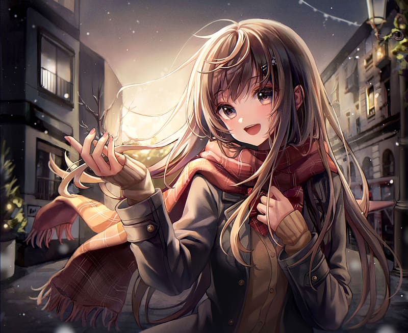 Anime, Girl, Brown Hair, HD wallpaper