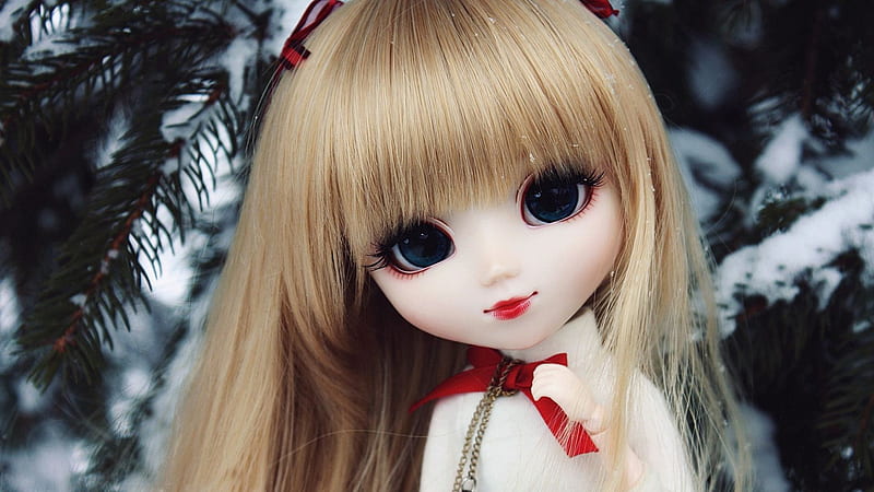 Blonde Hair And Black Eyes Girl Toy Doll, HD wallpaper