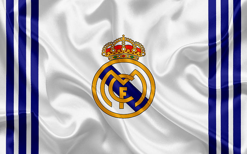 Real Madrid, Spanish football club, emblem, Real Madrid logo, La Liga, Madrid, Spain, LFP, Spanish Football Championships, HD wallpaper