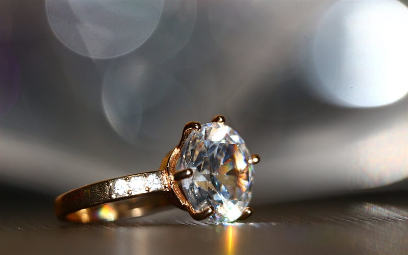 gold ring, diamond, jewelry, ring, HD wallpaper