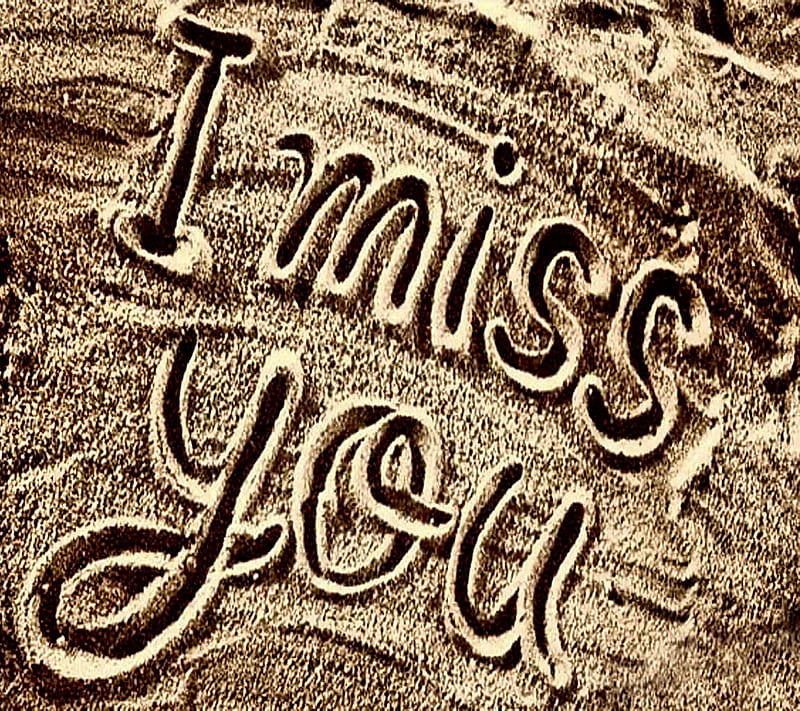 I Miss You, love, sand, HD wallpaper