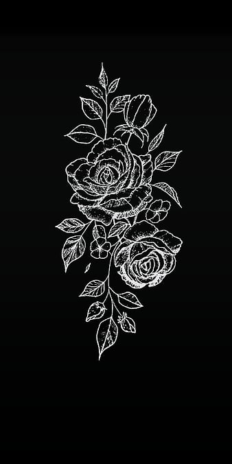 black white wallpaper floral