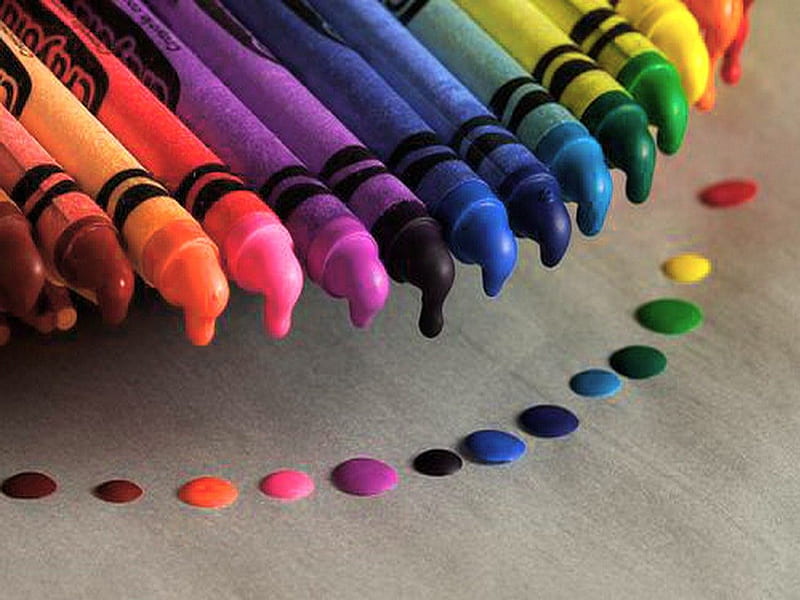 Choices, colors, drops, crayons, melting, HD wallpaper