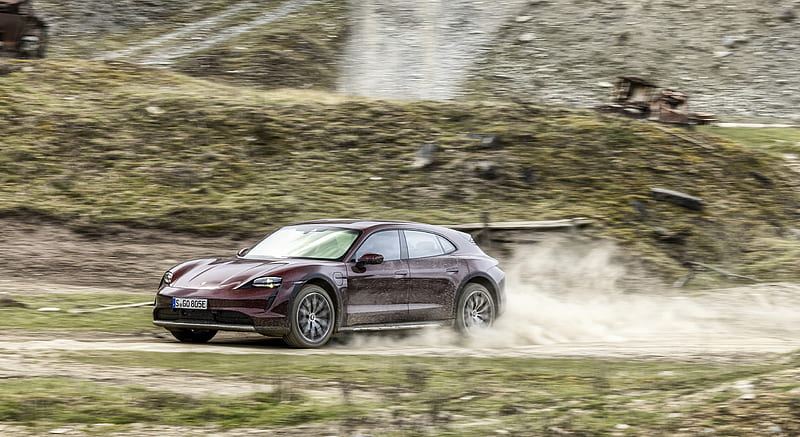 2021 Porsche Taycan 4 Cross Turismo (Color: Cherry Metallic) - Off-Road , car, HD wallpaper