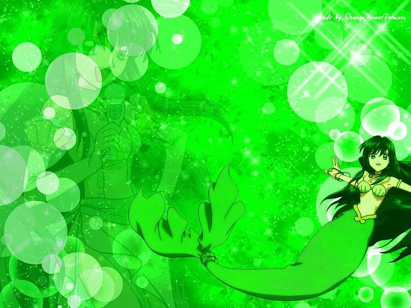 Mermaid Melody-Rina, green pearl voice, mermaid melody, pichi pichi pitch, lina, HD wallpaper