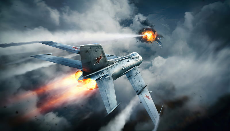 Papeis de parede War Thunder Aviãos Caça Avião Explosão Guerra