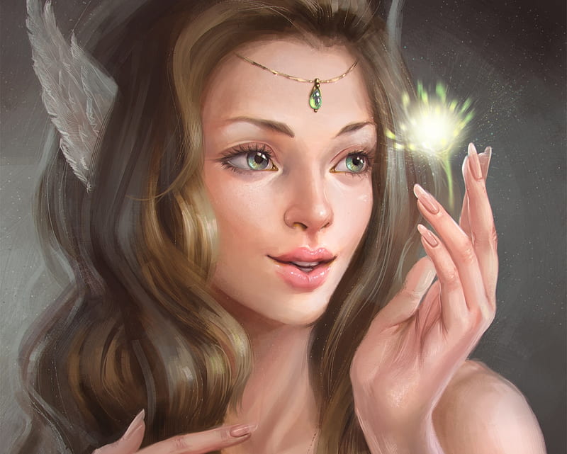 Fairy, fantasy, luminos, girl, ayyasap, hand, face, HD wallpaper | Peakpx