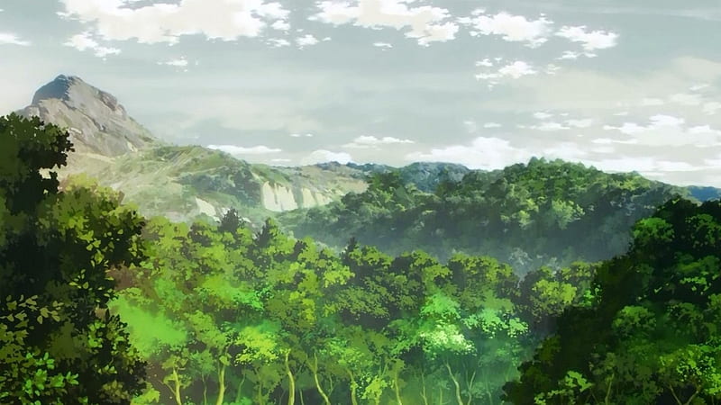 Anime Forest, Scenery, Forest, Anime, Mountain, Nature, HD wallpaper |  Peakpx
