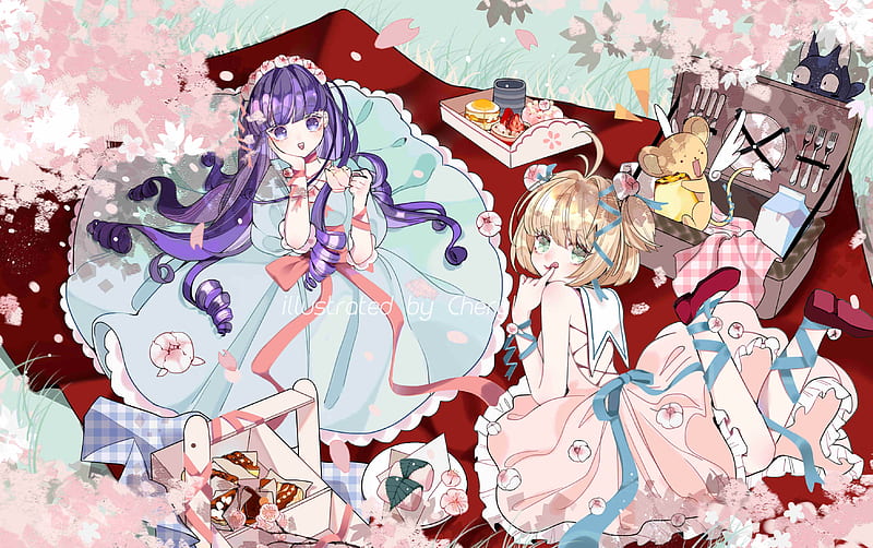 Anime, Cardcaptor Sakura, Keroberos (Card Captor Sakura), Sakura Kinomoto, Tomoyo Daidouji, HD wallpaper