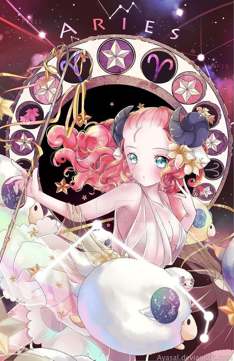 Celestial Ramblings: Captivating AI Anime Character Art in Aries - Anime  Girls - Pin | TeePublic