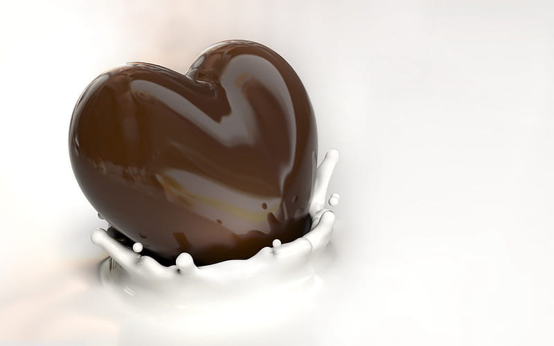Chocolate Love, chocolate, candy, sweets, love, heart, HD wallpaper