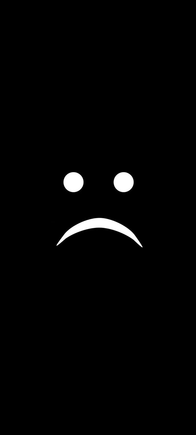 Sad, unhappy, white, black, logo, screen, led, cry, lonely, HD phone wallpaper