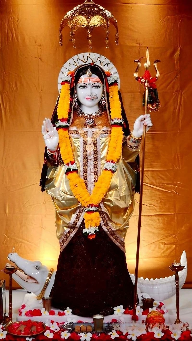 Khodiyar Maa Na, Golden Background, gujarati goddess, HD phone wallpaper