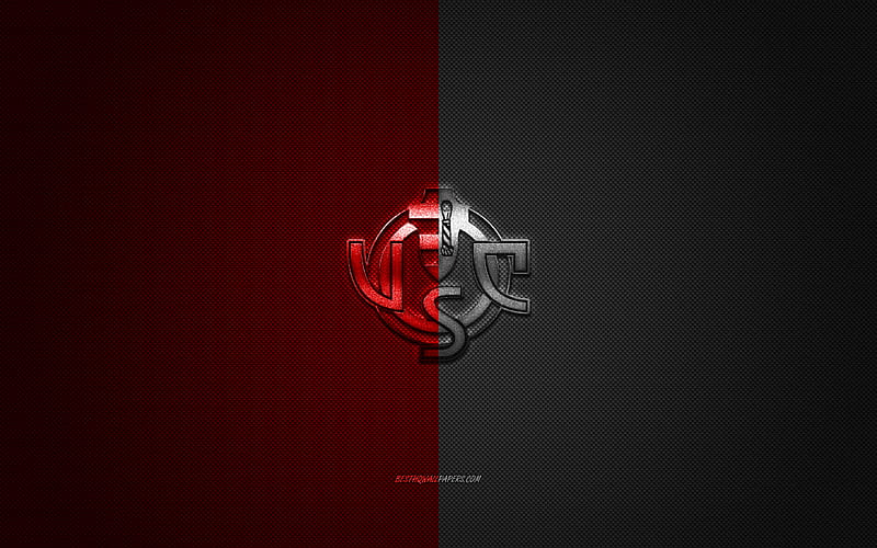 US Cremonese, Italian football club, Serie B, red black logo, red black carbon fiber background, football, Cremona, Italy, US Cremonese logo, HD wallpaper