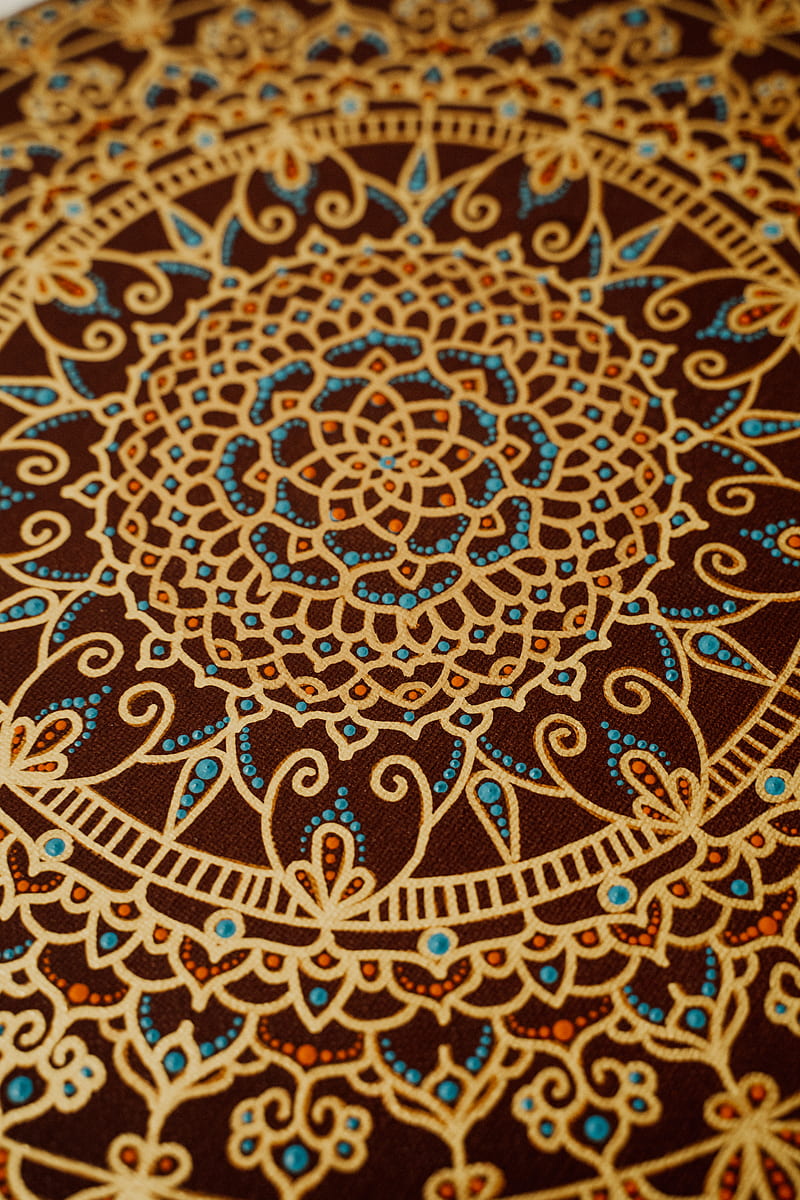 Blue and Brown Floral Textile, HD phone wallpaper