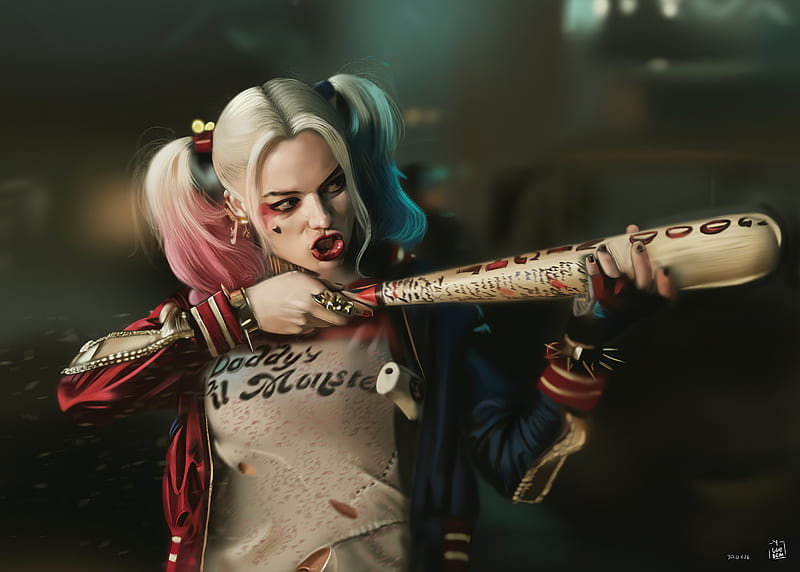 Harley Quinn, harley-quinn, artwork, superheroes, digital-art, artstation, HD wallpaper