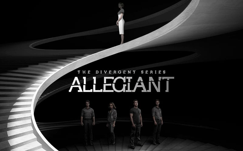 Allegiant ( 2016 ), poster, movie, black, fantasy, people, allegiant, divergent saga, white, actor, HD wallpaper