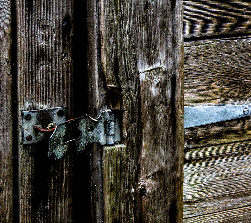 Old Barn Door, abandoned, lock, rust, rustic, wood, HD wallpaper