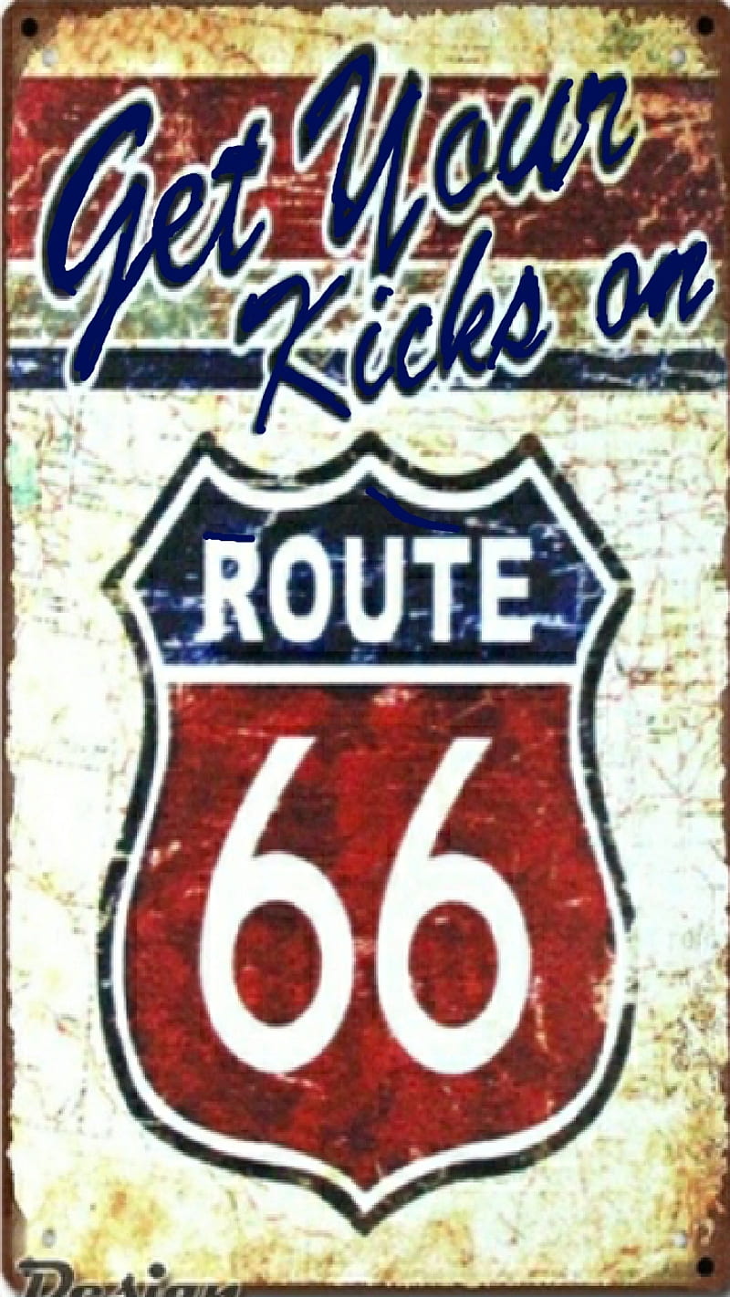 Get Your Kicks, 66, driving, highway, marker, route, travel, HD phone wallpaper