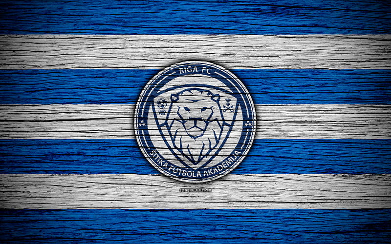 Riga FC soccer, Latvian football club, logo, SynotTip Virsliga, FK Riga, Latvia, football, wooden texture, FC Riga, HD wallpaper