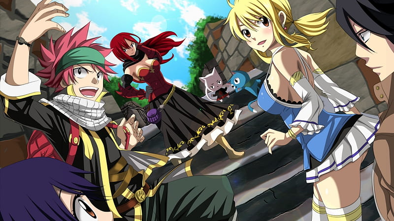 One Piece ☠ Fairy Tail, suit, gray, boots, space, natsu, erza, one piece,  robe, HD wallpaper