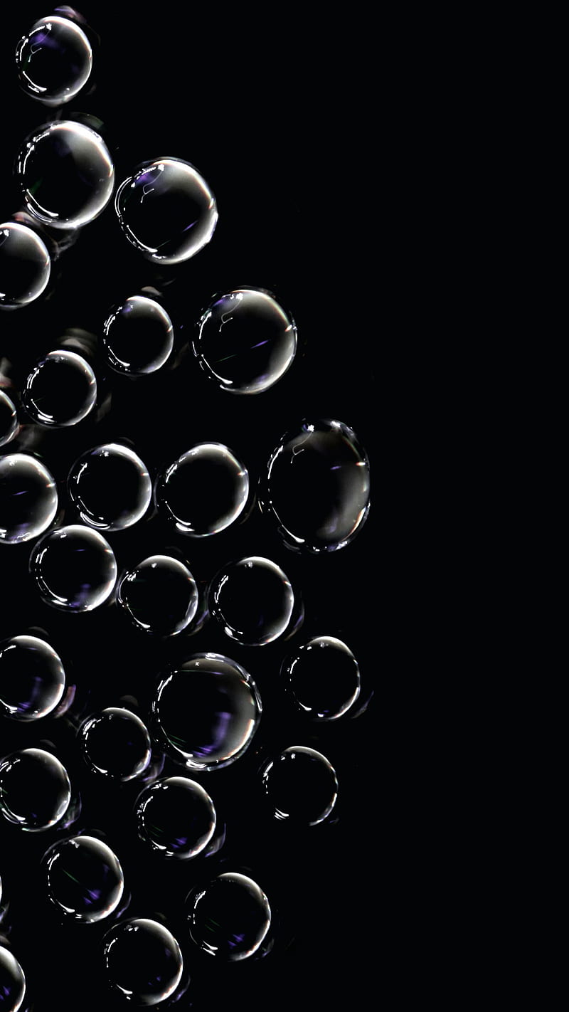 bubbles on black, Audrey, blowing, bubble, contrast, cool, dark, great, phone, water, white, HD phone wallpaper