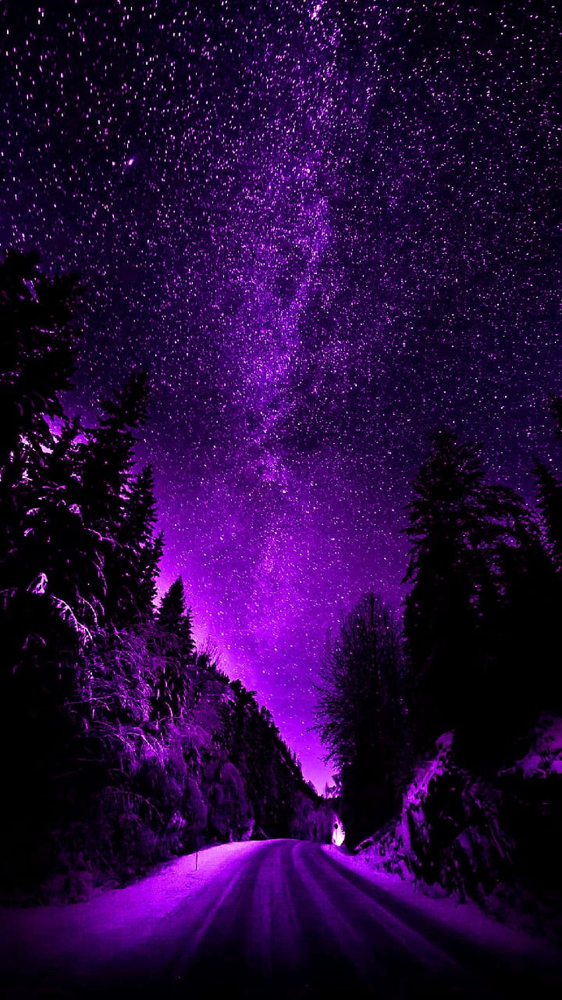 Purple Night Sky Background