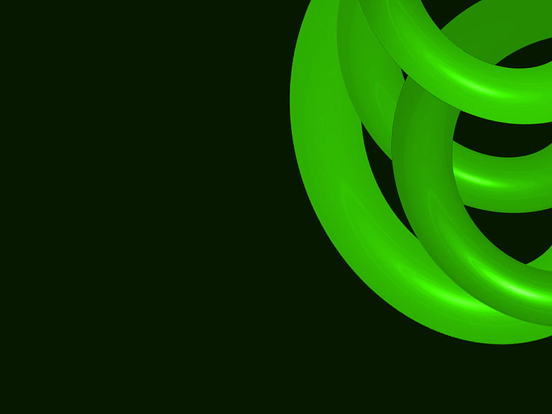 Green Bows, abstract, vortices, HD wallpaper