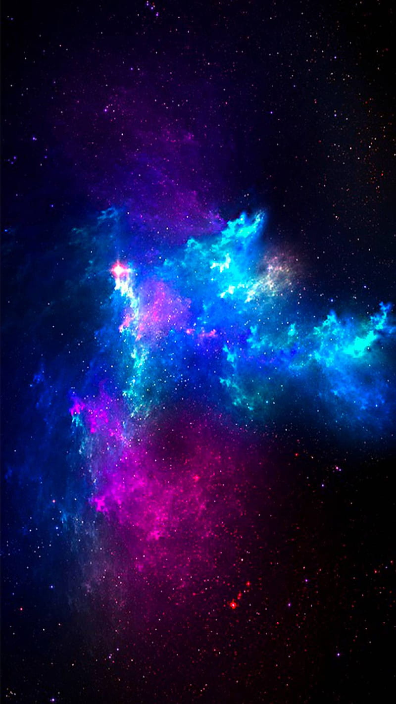 GALAXY, nebula, blue, space, purple, pink, nebulae, stars, cosmos, nebulous, HD phone wallpaper
