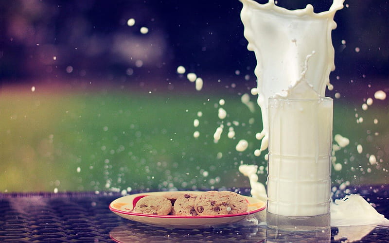 Milk cookies, cookies, graphy, milk, food, HD wallpaper