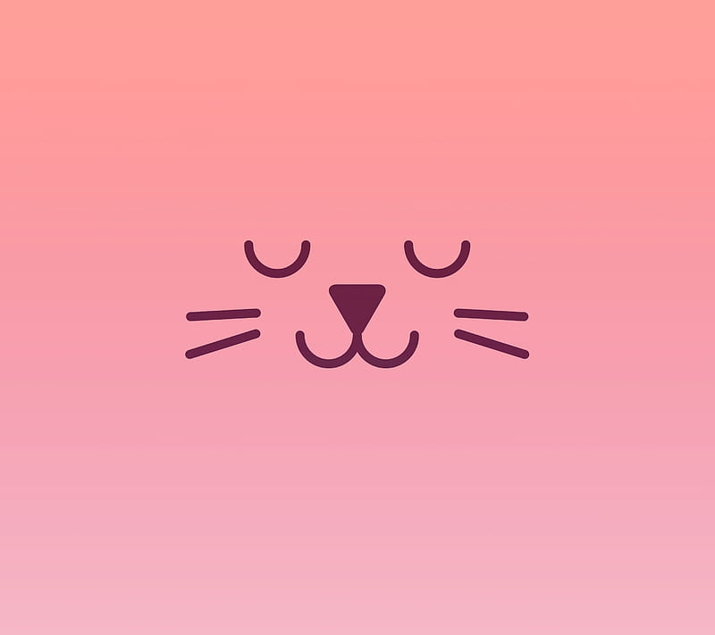 Pink Cat, cat illustration, meow, minimalistic, pink, simple, HD wallpaper