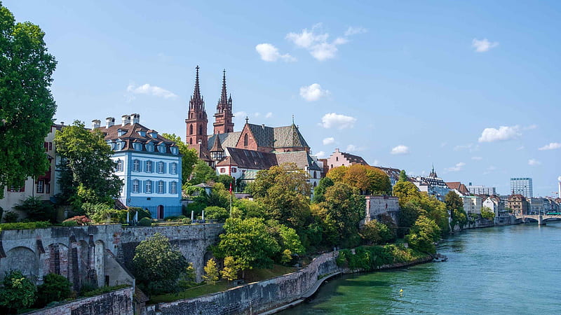 Basel Building Along With River Switzerland Travel, HD wallpaper