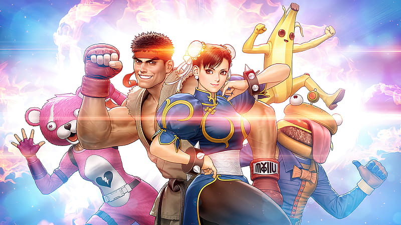 Fortnite Ryu Chun Li Street Fighter, HD wallpaper