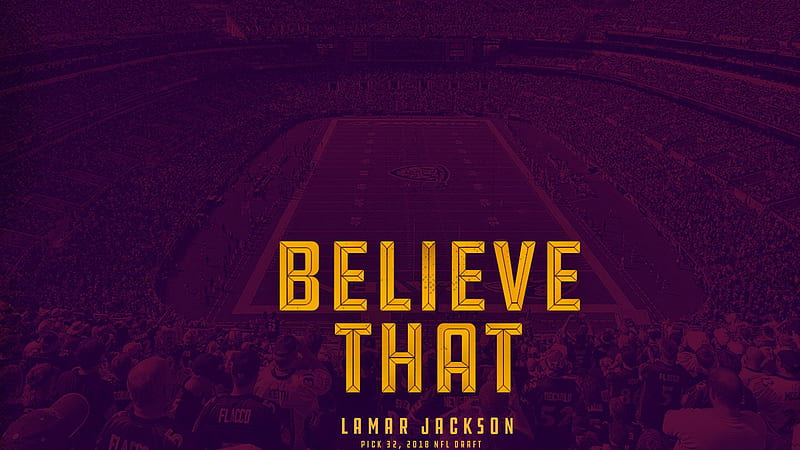 Lamar Jackson Name In Sprint Football Field Purple Background Sports, HD wallpaper