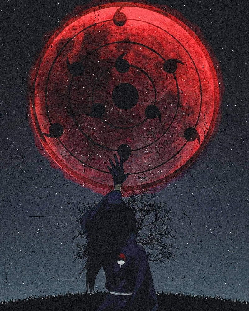 Naruto Madara, madara, moon, tree, HD phone wallpaper