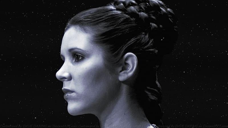 Carrie Fisher Princess Leia XXXI, princess leia, celebrities, actrice, people, carrie fisher, black and white, HD wallpaper