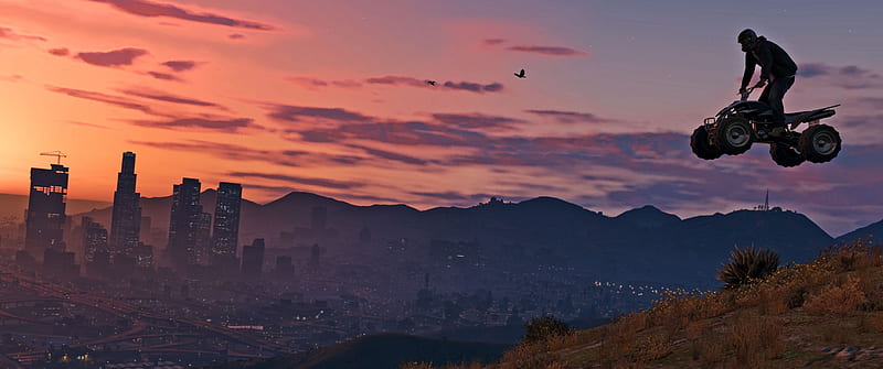 Grand theft auto v, blazer, jump, scenic, in-game, Games, HD wallpaper ...