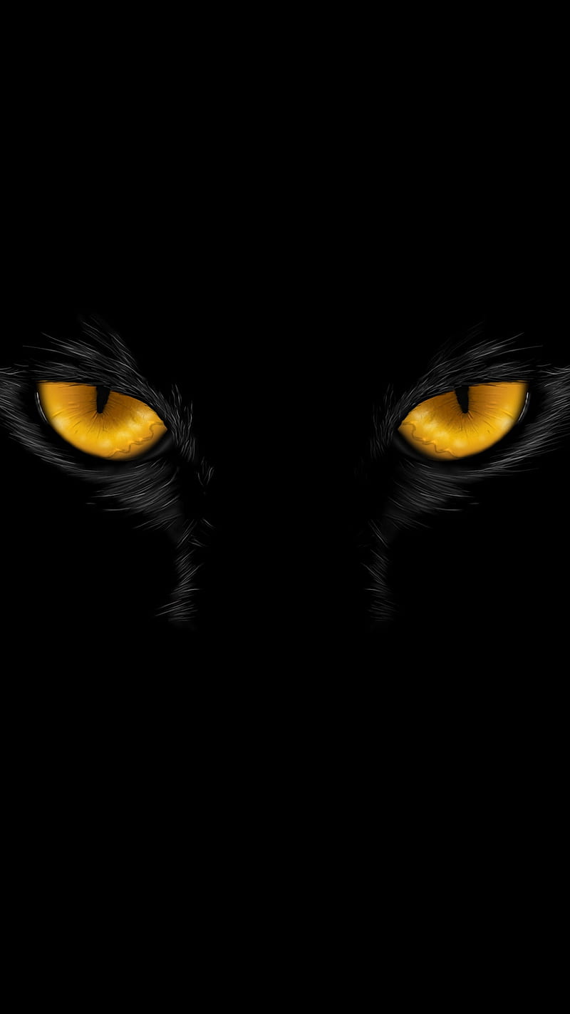 Orande eyes, animal, black, cat, orange, orange eyes, panther, yellow, HD  phone wallpaper | Peakpx