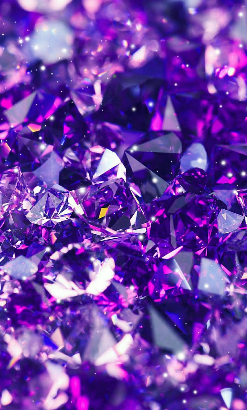 Purple Diamonds, purple, diamond, bonito, art, ore, HD phone wallpaper