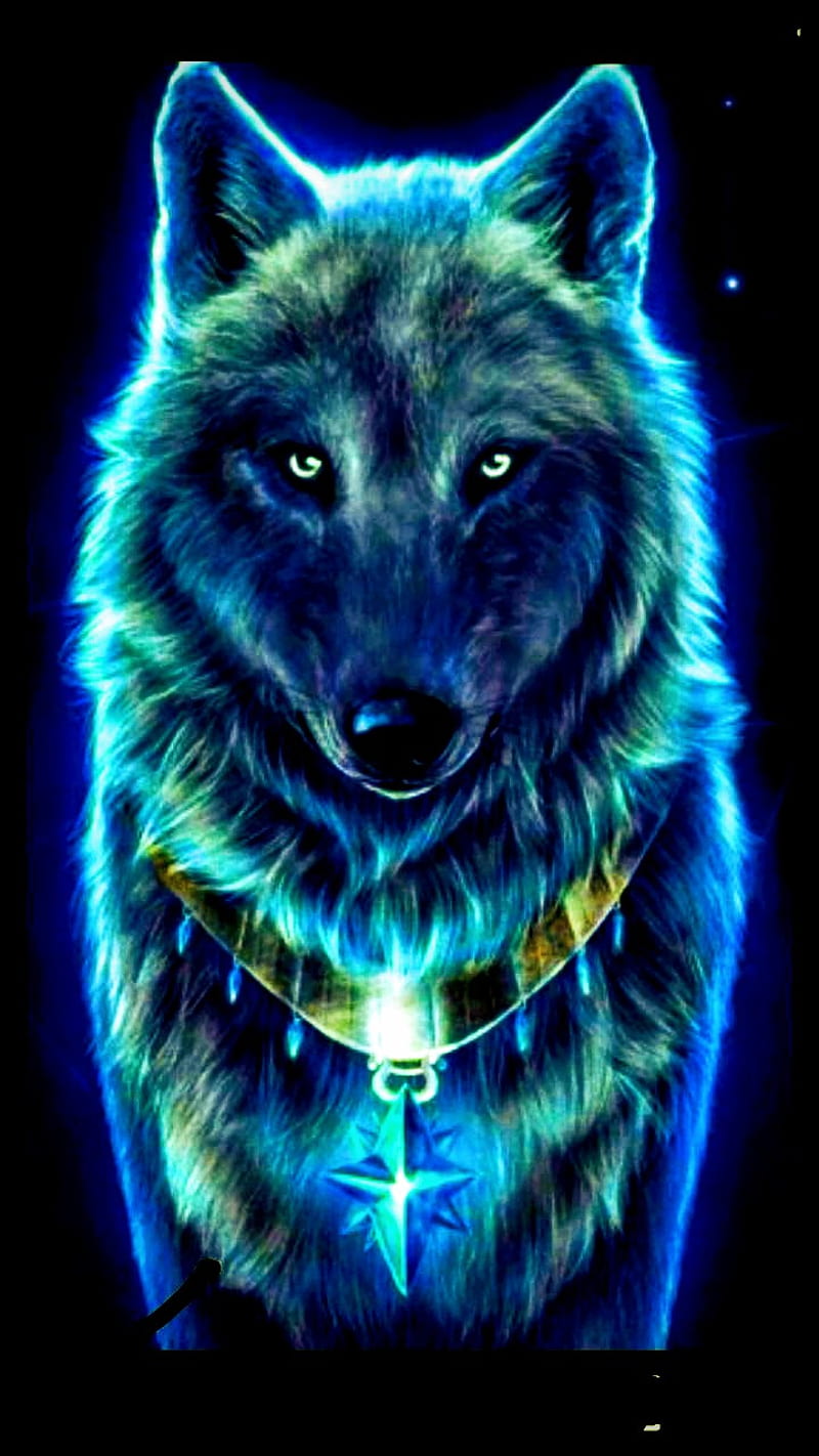 Blue magic, wolf, HD phone wallpaper