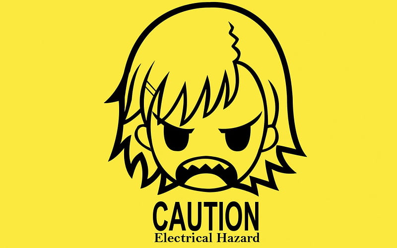 Caution, misaka, to aru, anime, HD wallpaper