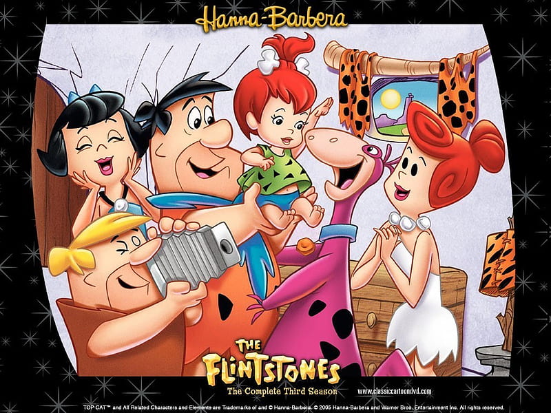 Flintstones family, wilma, dino, betty, HD wallpaper