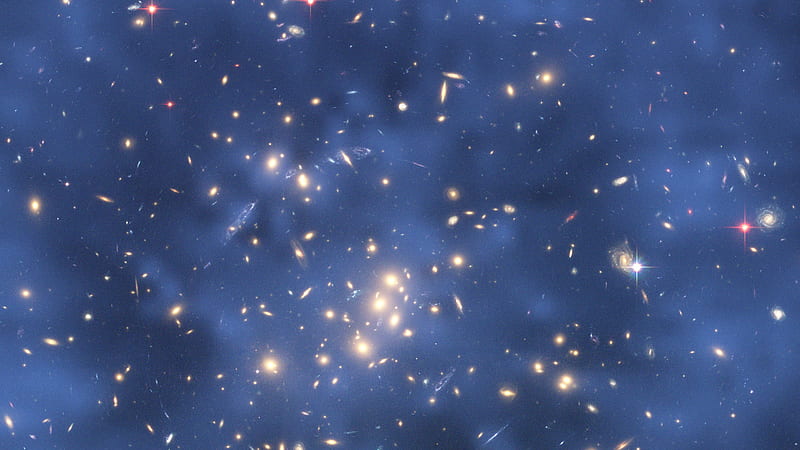 Bright Brown Stars On Dull Blue Sky Galaxy, HD wallpaper