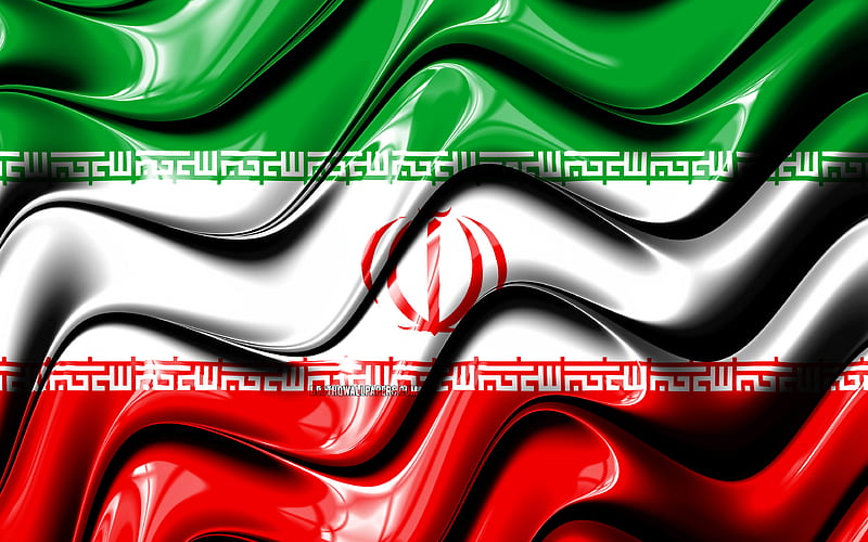 Iranian flag Asia, national symbols, Flag of Iran, 3D art, Iran, Asian countries, Iran 3D flag, HD wallpaper