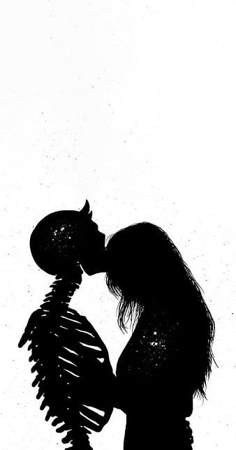 Download Love Black And White Couple Kissing Wallpaper | Wallpapers.com