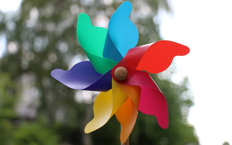 Colorful Pinwheel, toy, colors, childhood, pinwheel, HD wallpaper