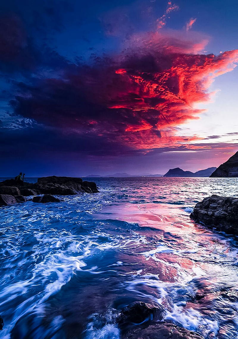 water landscape, landscapes, sea, sky, sunrise, HD phone wallpaper
