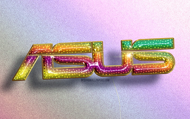 Asus logo, colorful realistic balloons, brands, colorful backgrounds, Asus 3D logo, creative, Asus, HD wallpaper