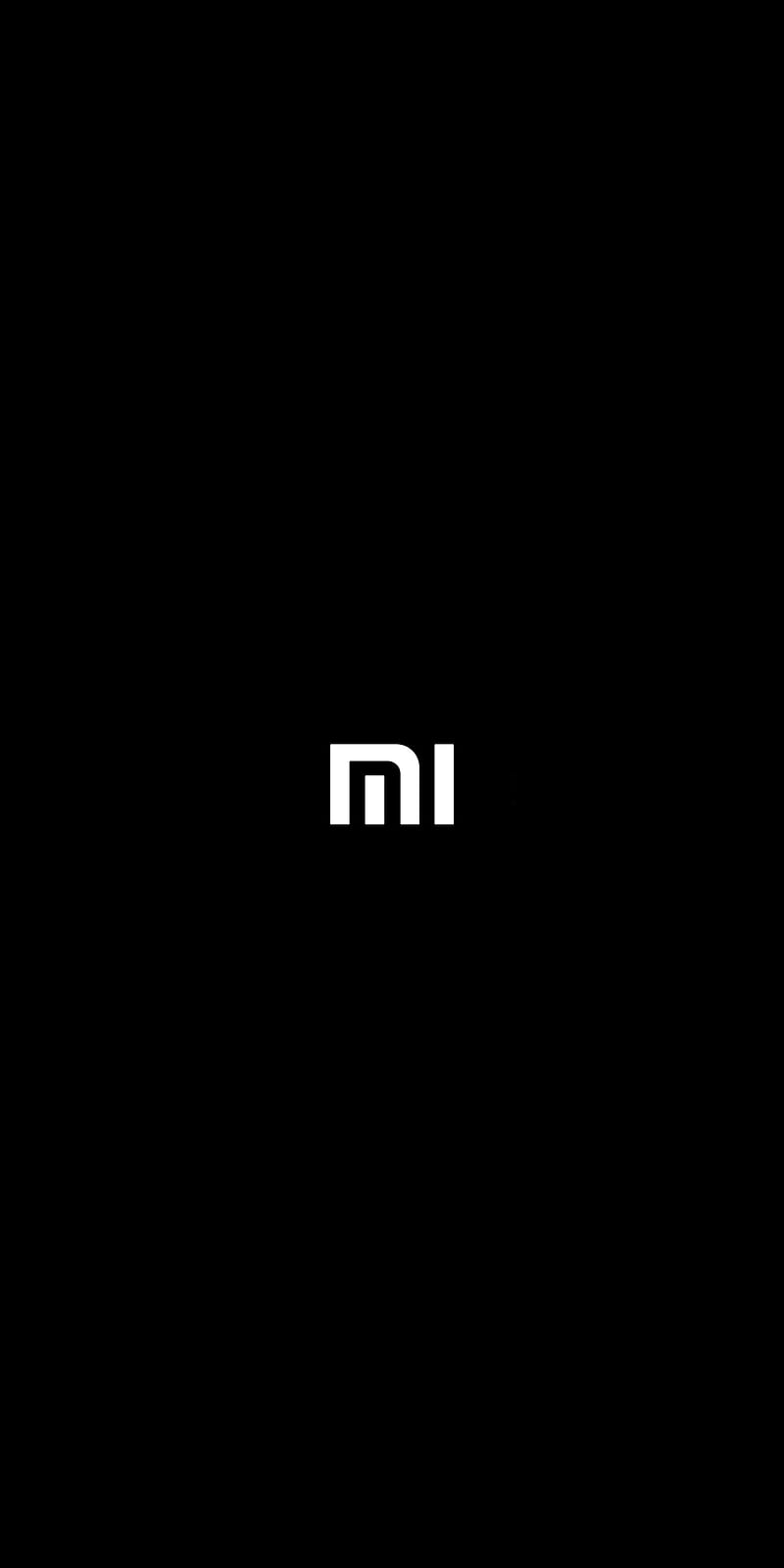 Mi Black, logo, mi black white, note, HD phone wallpaper